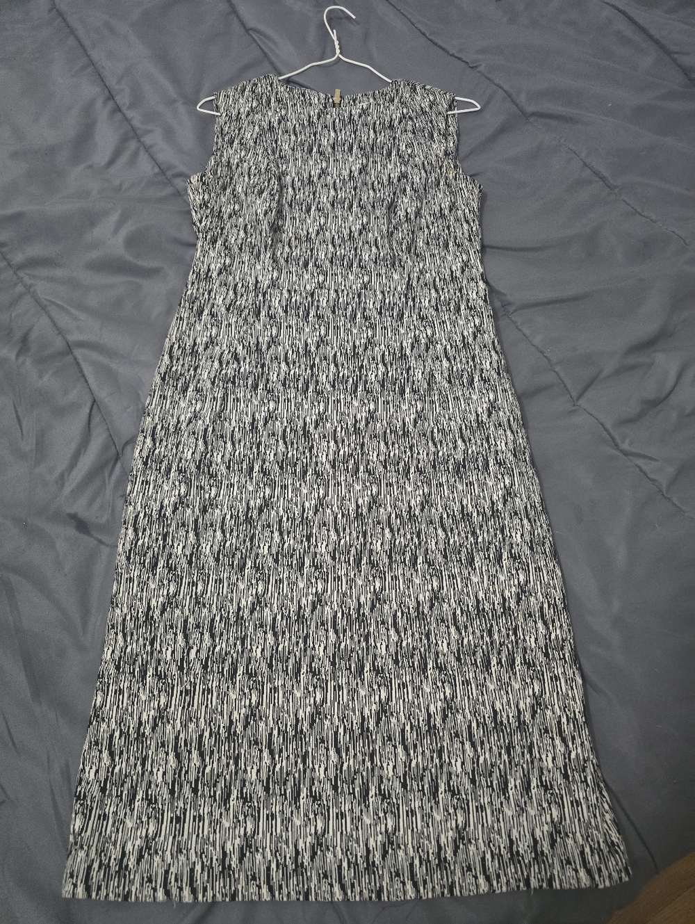 Calvin Klein Black and White Maxi Sheath Dress